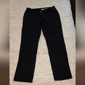DKNY Black Casual Straight-Leg Cotton Pants, Size 10 LONG (317)